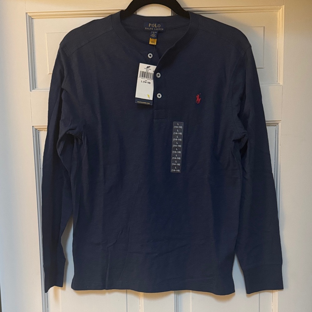 Polo by Ralph Lauren Kids Navy Long Sleeve Henley